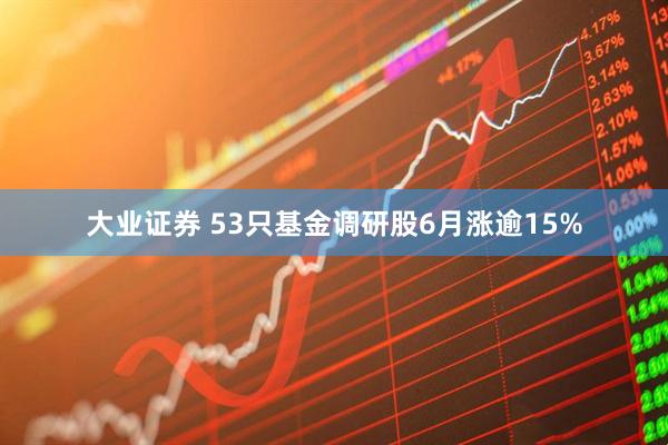 大业证券 53只基金调研股6月涨逾15%